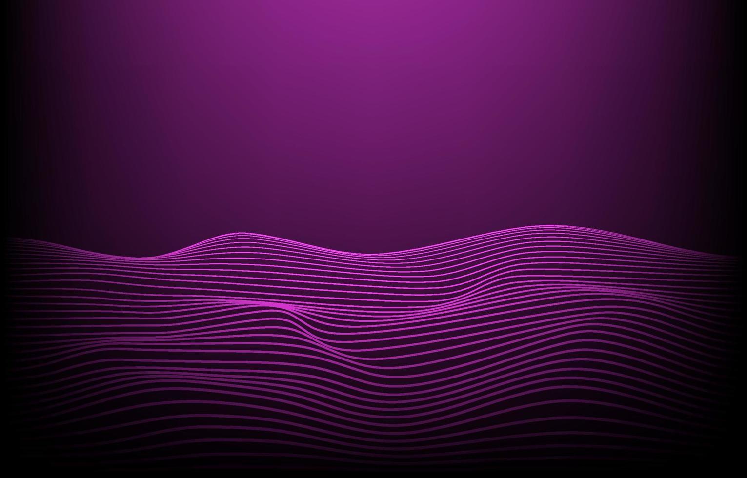 linha de brilho ondulado de onda abstrata em fundo gradiente roxo. design para papel de parede, pano de fundo, padrão, textura, plano de fundo, têxtil, embrulho, roupas, impressão artística. ilustração vetorial. vetor