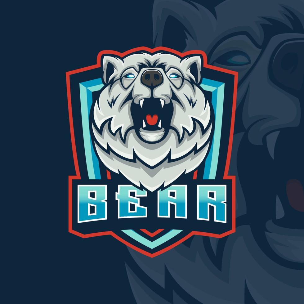 logotipo de mascote de urso bom uso para distintivo de emblema de identidade de símbolo e muito mais vetor