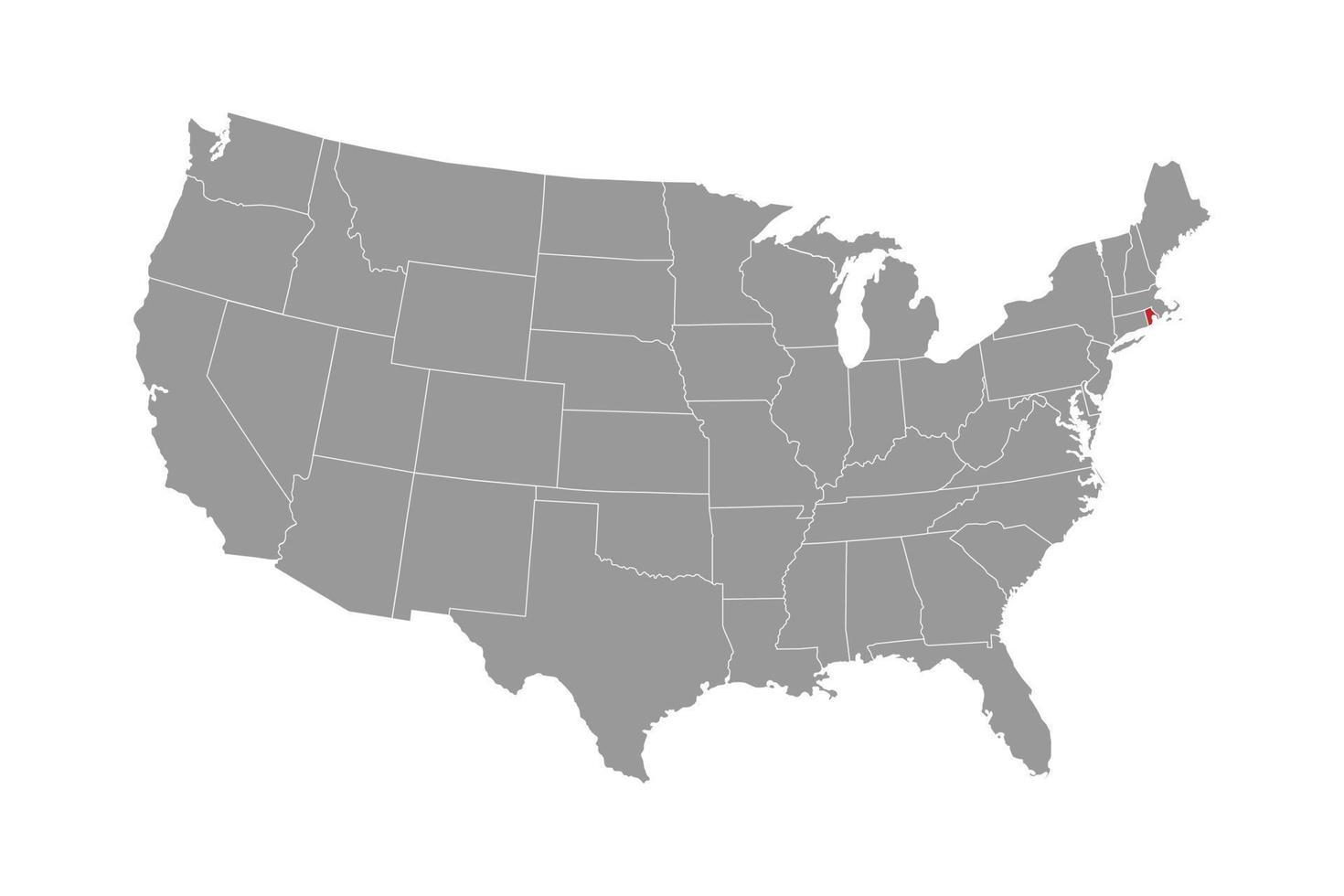 mapa do estado de rhode island. ilustração vetorial. vetor