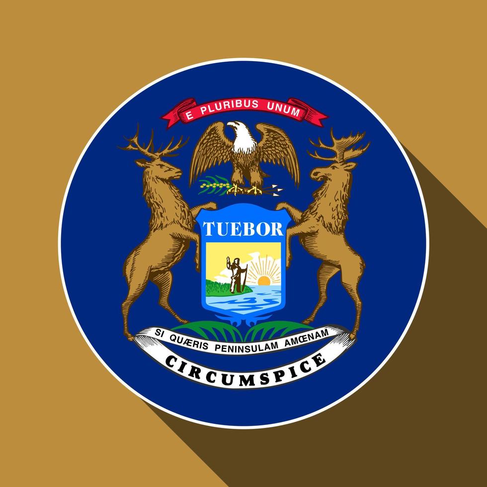 bandeira do estado de michigan. ilustração vetorial. vetor