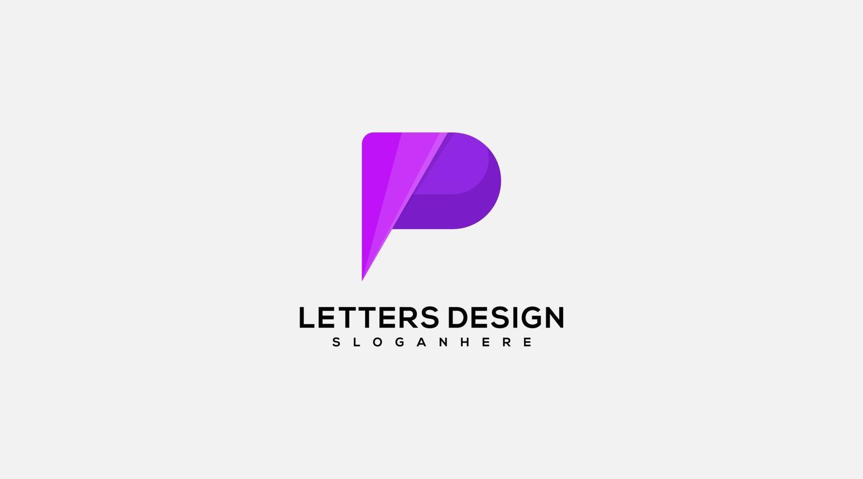 elementos de modelo de design de ícone de logotipo letra p vetor