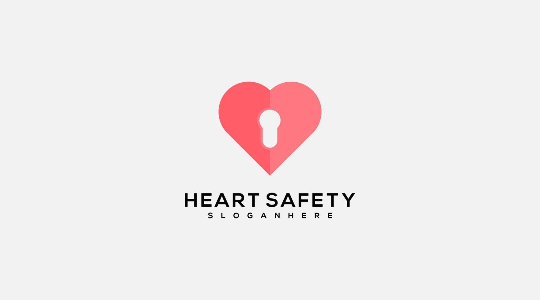 design de ícone de vetor de modelo de logotipo de segurança de coração