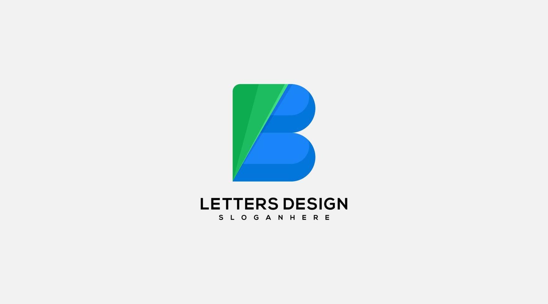 design de logotipo de letra b inicial premium ilustração vetorial ícone moderno vetor