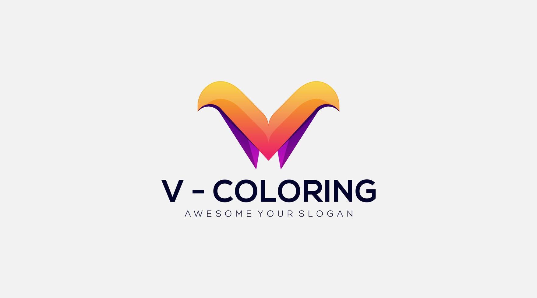 colorir letra v design de logotipo em conceito único vetor