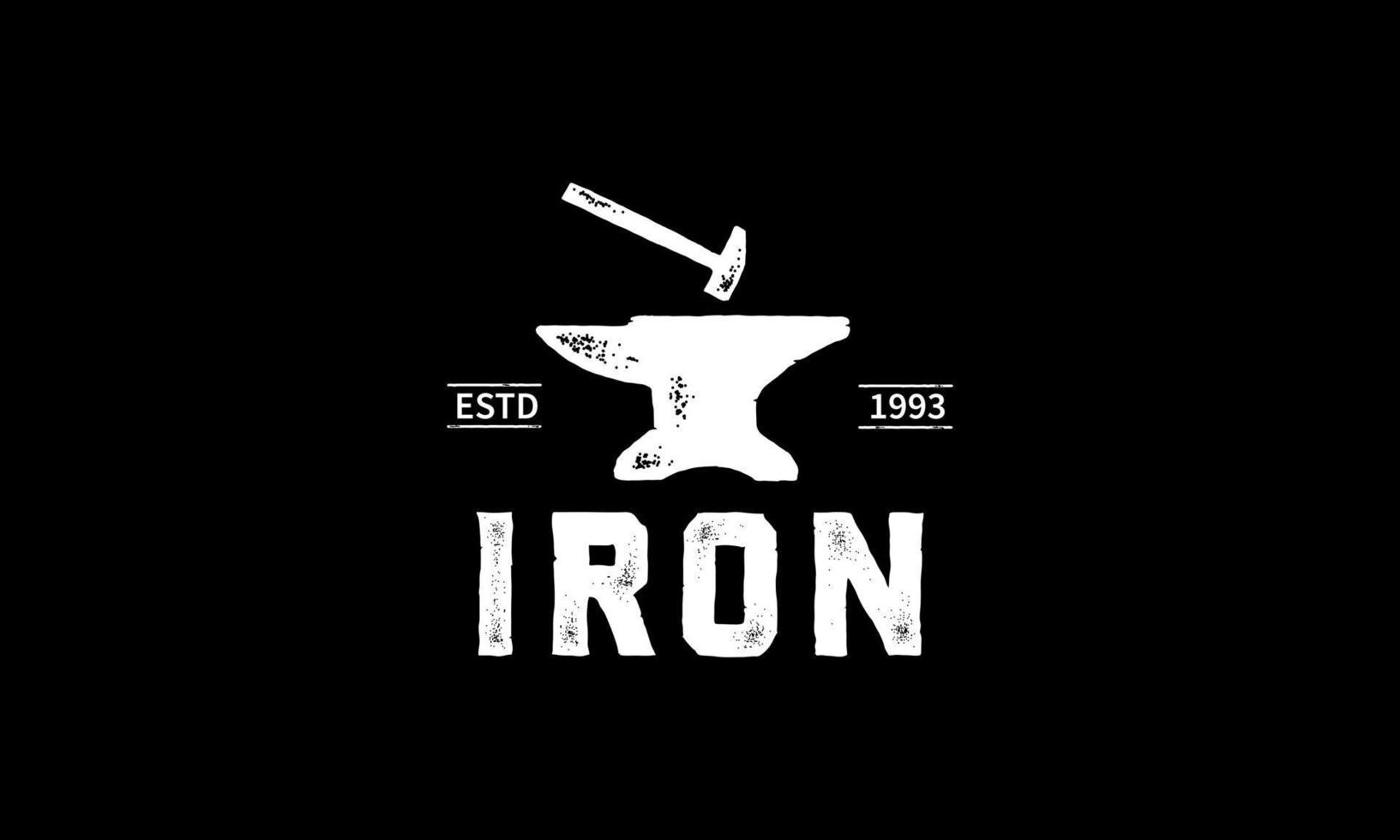 design de logotipo vintage de ferro, isolado no fundo branco. design moderno. ilustração vetorial vetor