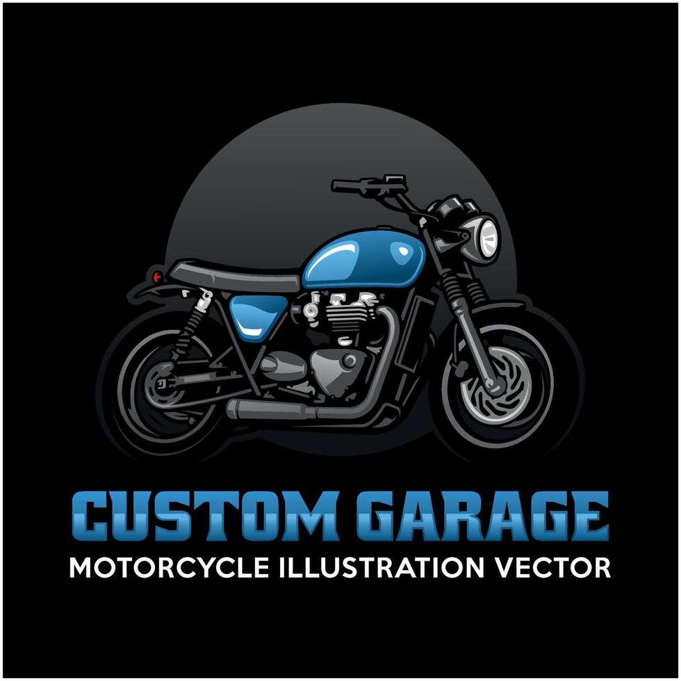 vetor de logotipo de ilustração de motocicleta clássica