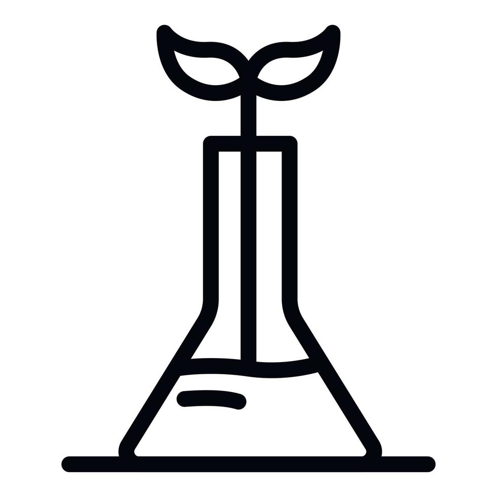 brotar de um ícone de frasco de laboratório, estilo de estrutura de tópicos vetor