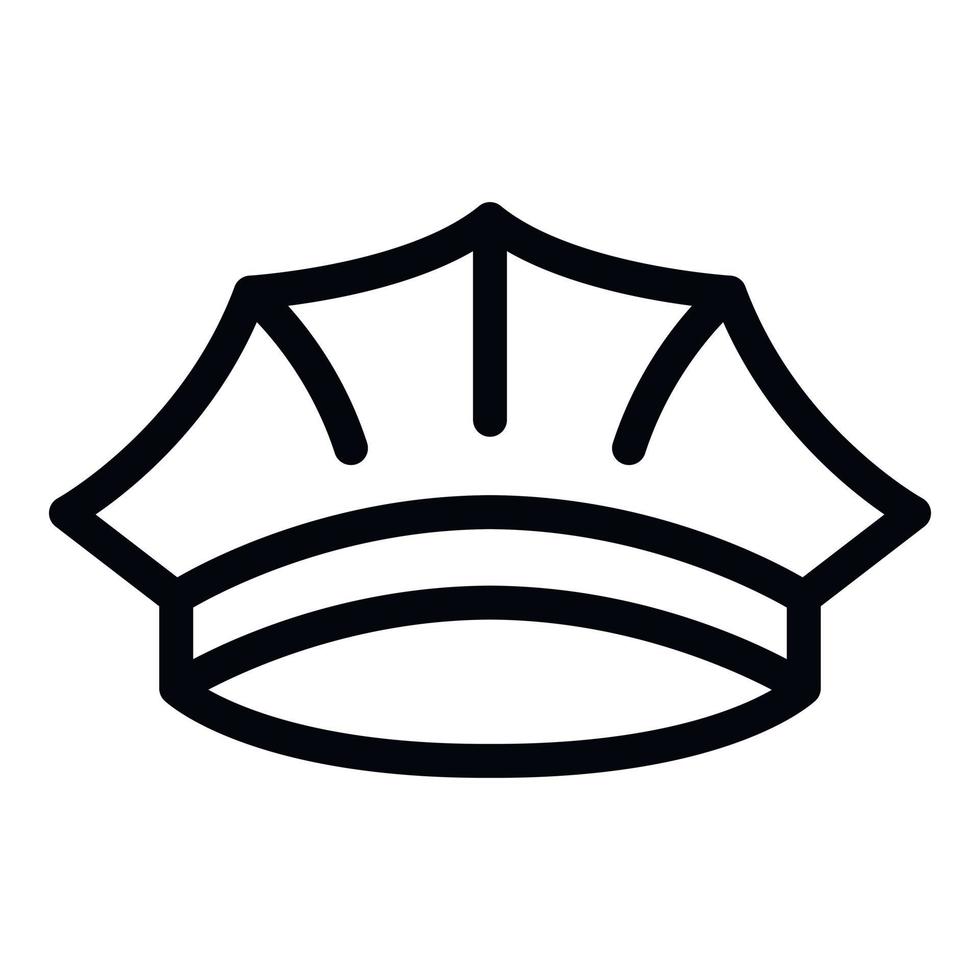 ícone do boné da polícia, estilo de estrutura de tópicos vetor
