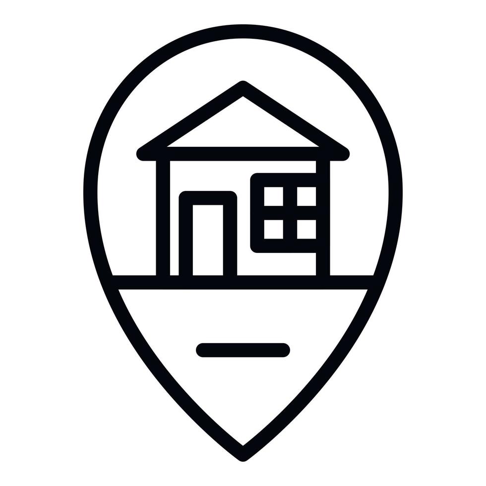 ícone de localização da casa, estilo de estrutura de tópicos vetor