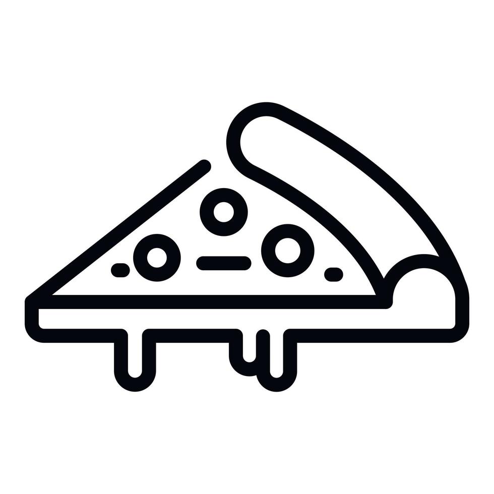 fatia de ícone de pizza, estilo de estrutura de tópicos vetor