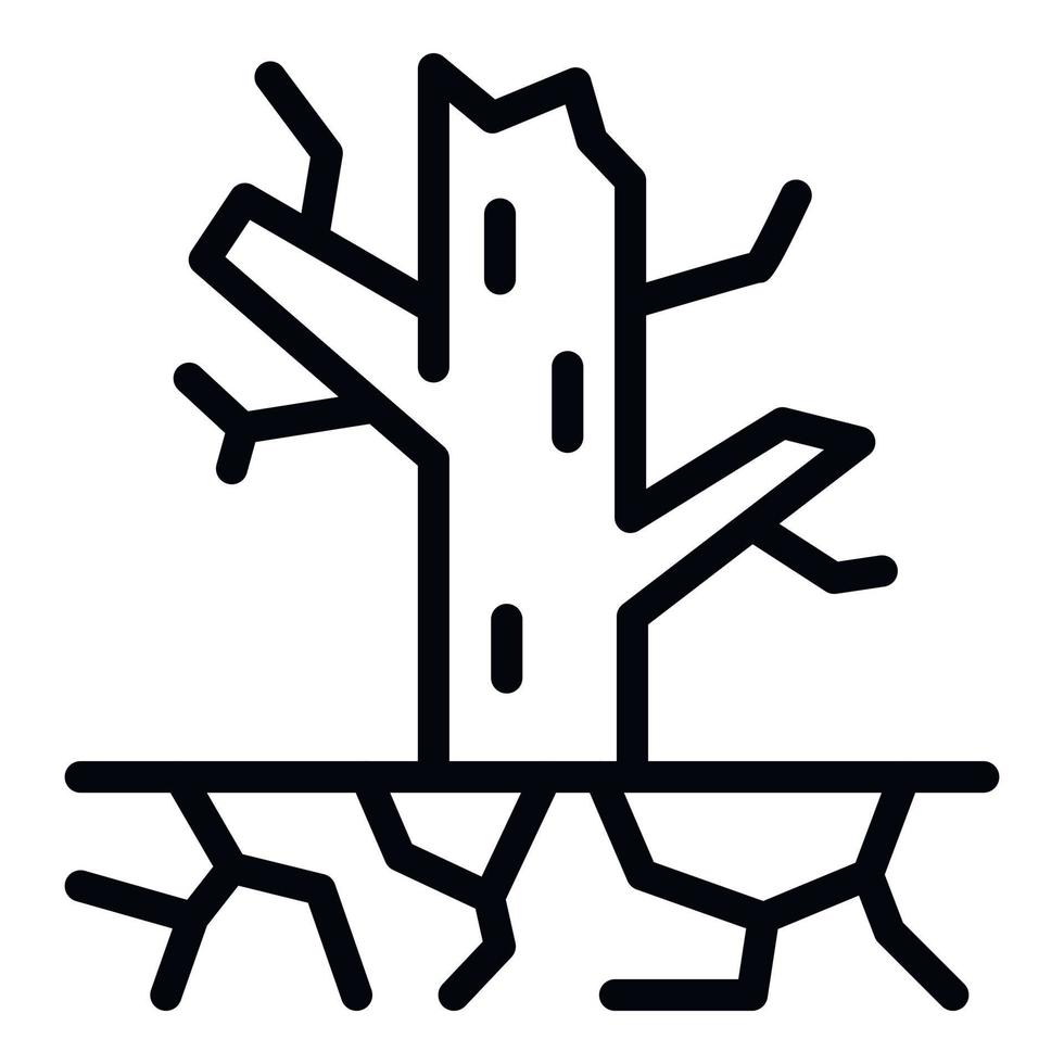 ícone de seca de árvore, estilo de estrutura de tópicos vetor