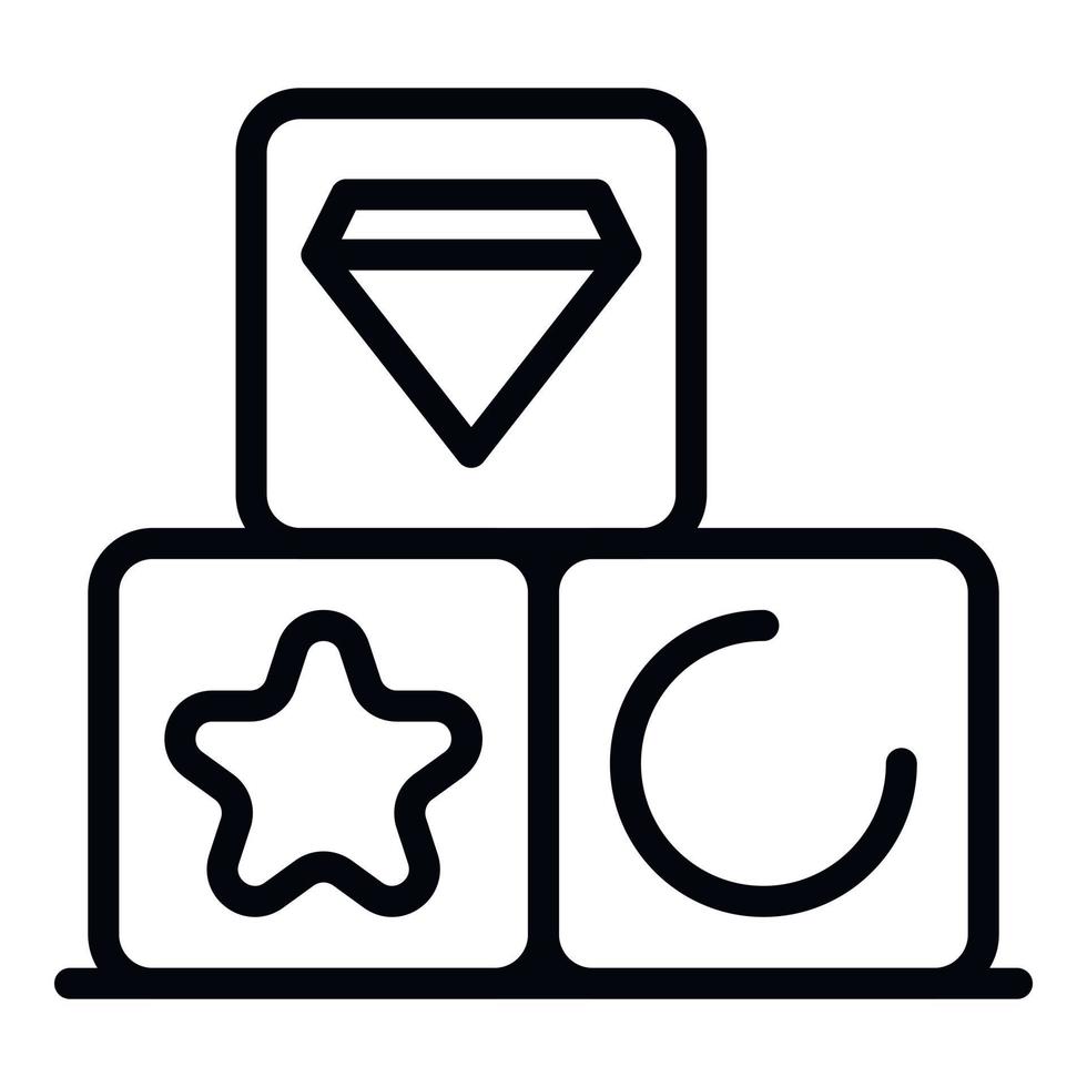 ícone de prêmio de cubo de jogo, estilo de estrutura de tópicos vetor