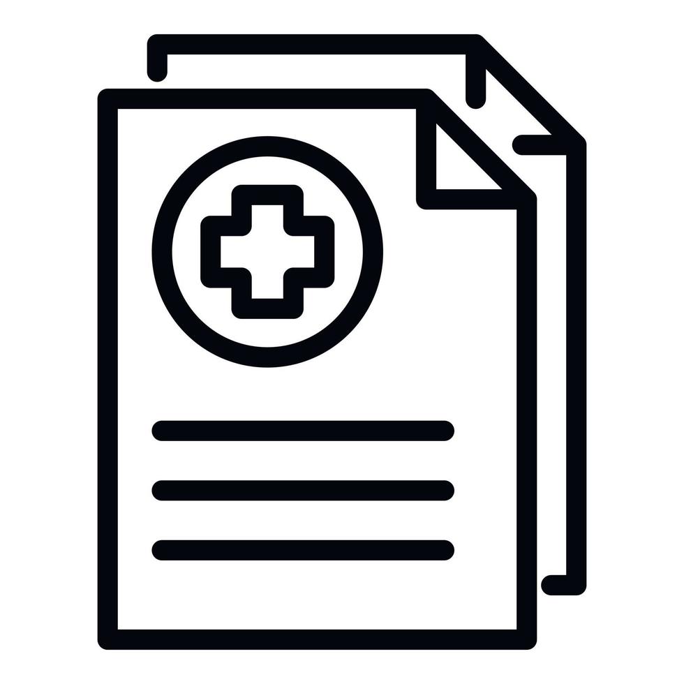 ícone de documentos médicos, estilo de estrutura de tópicos vetor
