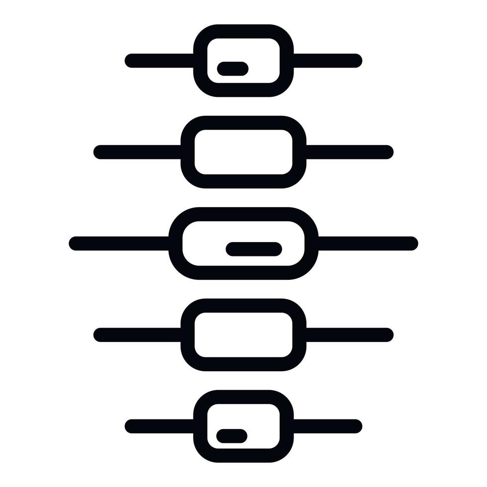 ícone do diagrama espinhal, estilo de estrutura de tópicos vetor