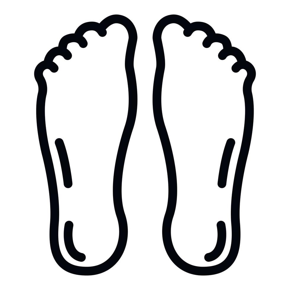 ícone de pés, estilo de estrutura de tópicos vetor