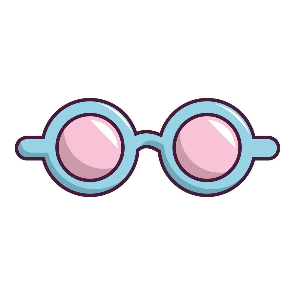 ícone de óculos mágicos azuis rosa, estilo cartoon vetor