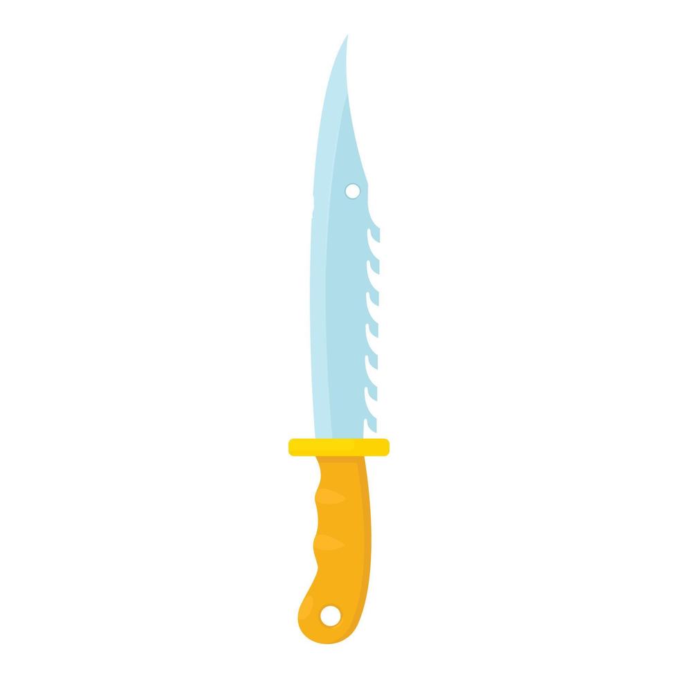 faca de caça com ícone de dentes, estilo cartoon vetor