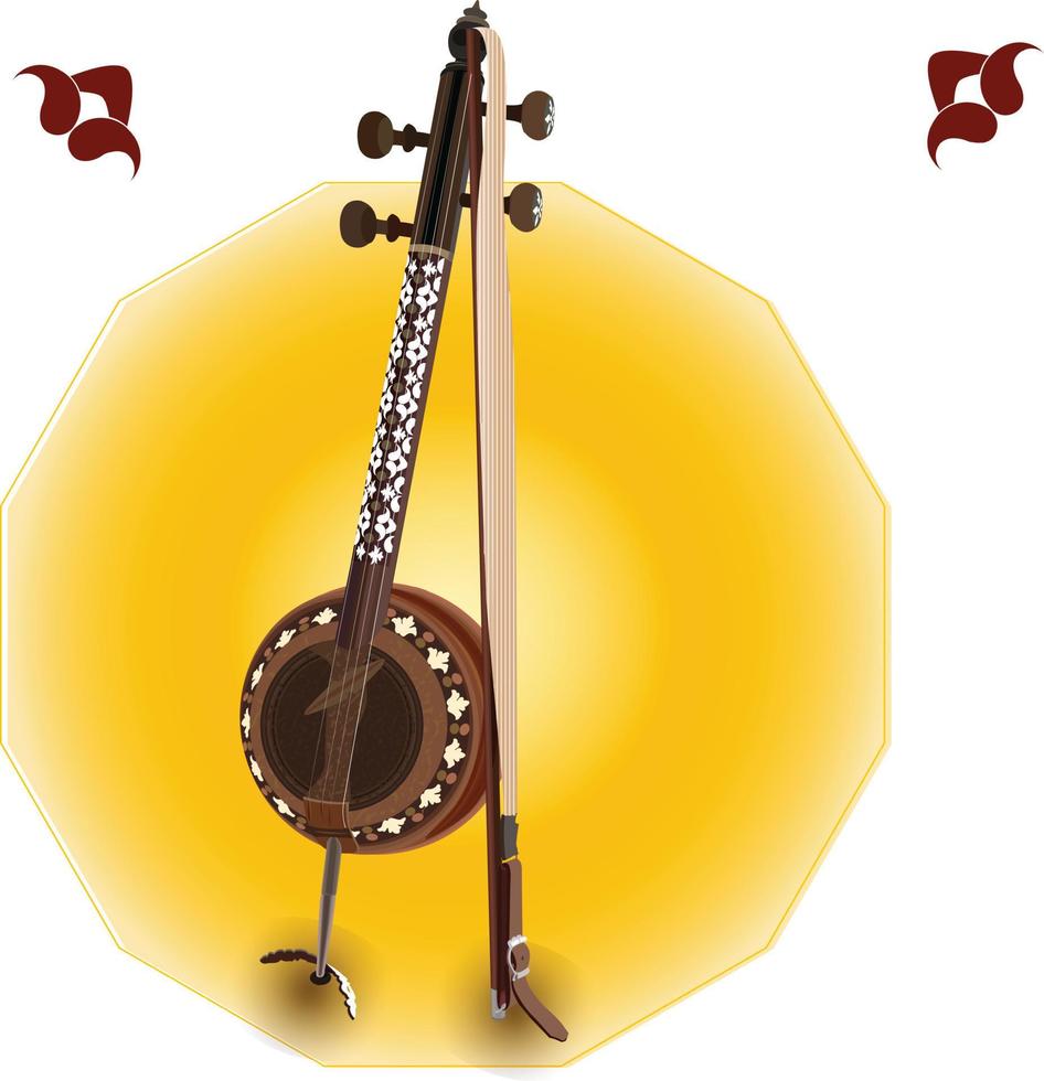 instrumento musical azerbaijano kamancha.eps vetor