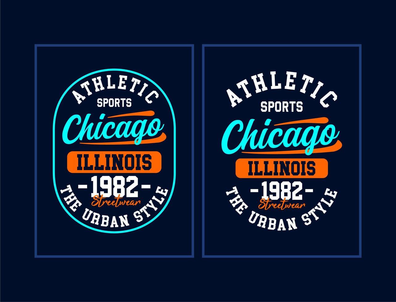 design de tipografia de chicago para camisetas vetor