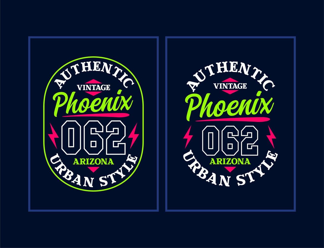 design de tipografia Phoenix para camisetas vetor