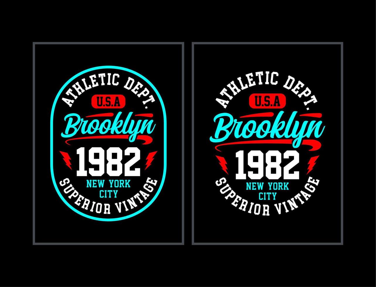 design de tipografia de brooklyn para camisetas vetor