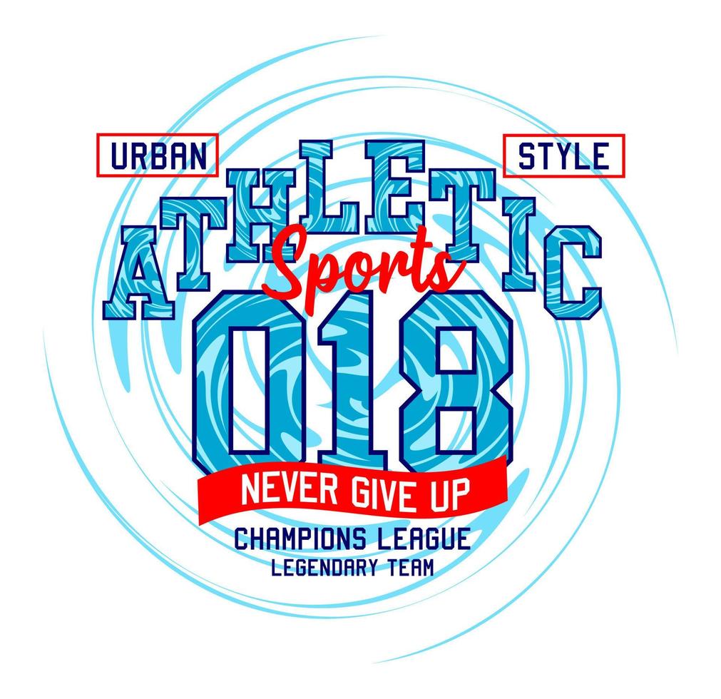 design de tipografia de esportes atléticos 018 para camisetas vetor