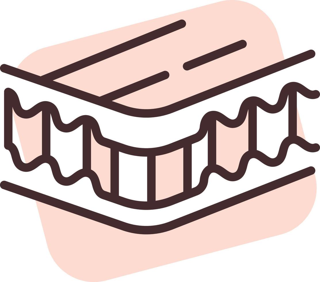 colchão confortável têxtil doméstico, ícone, vetor em fundo branco.