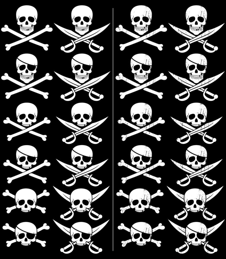 conjunto de símbolos jolly roger vetor