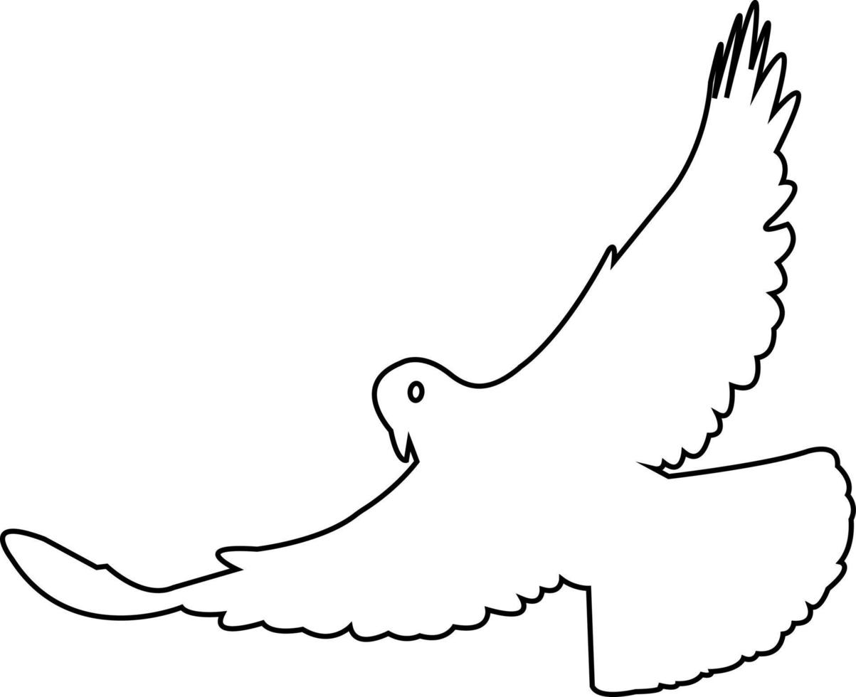 um desenho de linha contínua de pomba com ramo de oliveira. símbolo de pássaro de paz e liberdade em estilo linear simples. conceito de ícone do movimento trabalhista nacional. curso editável. ilustração vetorial de rabiscos vetor
