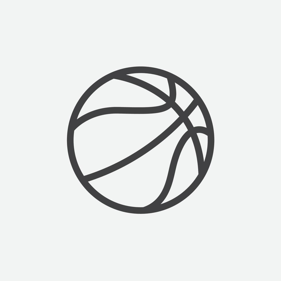 ilustração de elemento simples de basquete, design de símbolo de ícone de sinal de bola de basquete, ícone de bola de basquete, bola de basquete de ilustração vetorial plana vetor