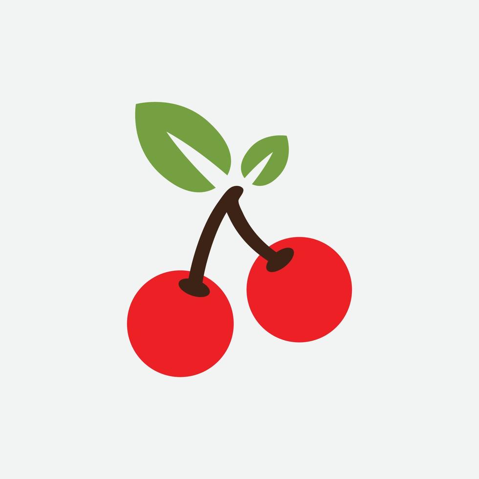 modelo de vetor de logotipo de cereja, ícone de cereja, ilustração vetorial de frutas, cerejas doces, cerejas frescas e saudáveis