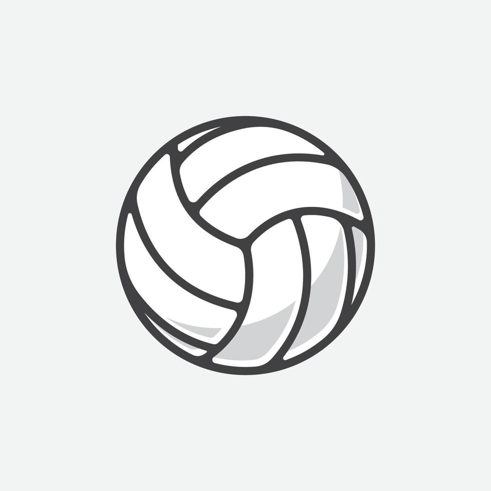 elemento de logotipo de vôlei, ícone de bola de vôlei vetorial, modelo de sinal de esporte, bola de praia de verão, ilustração vetorial, ícone de vetor de contorno de bola de vôlei