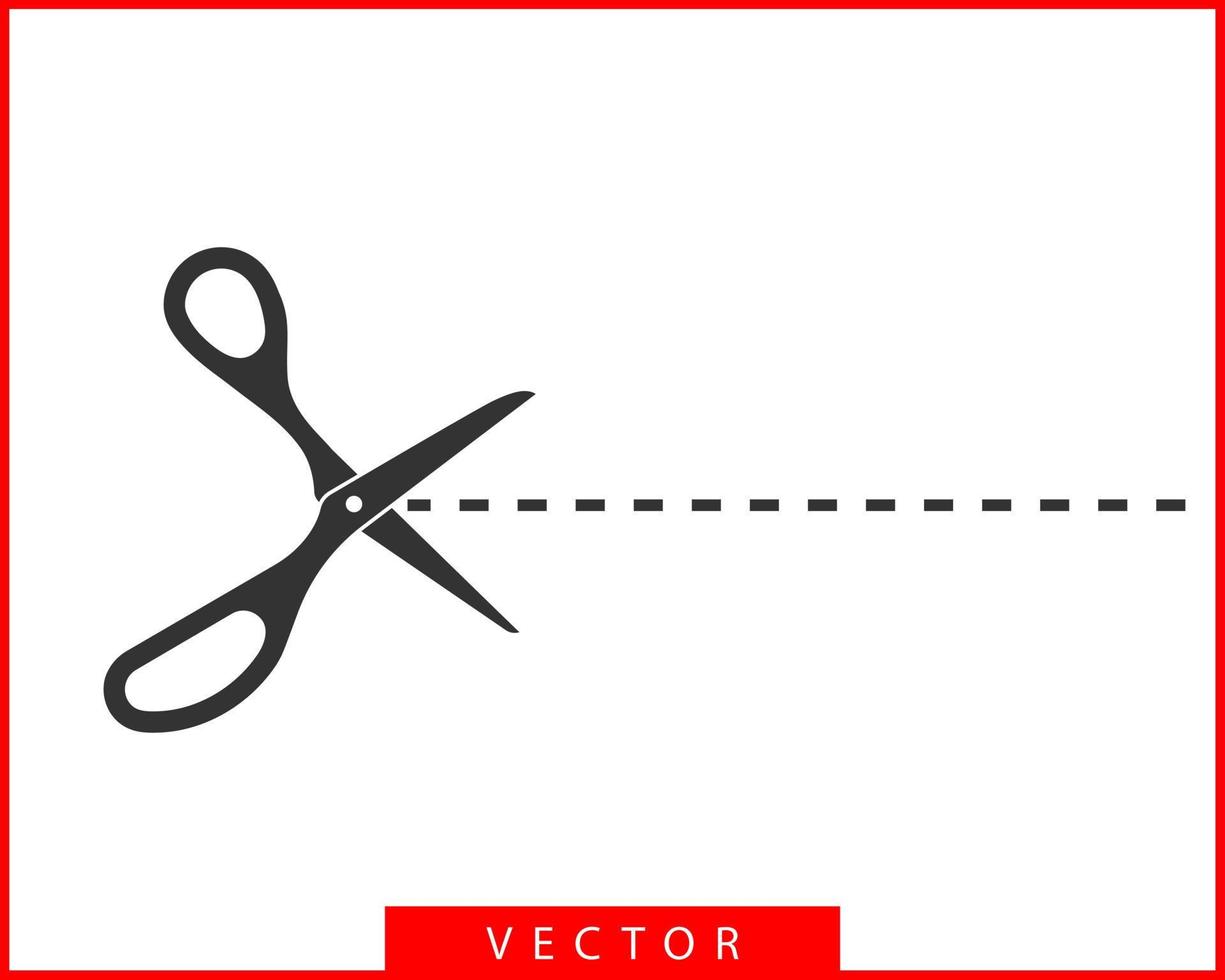 ícone de tesoura. tesoura corta elemento de design vetorial ou modelo de logotipo. silhueta preto e branca isolada. vetor