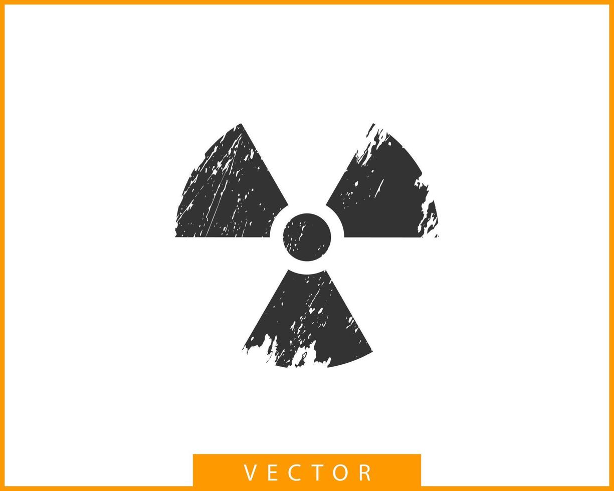 vetor de ícone de radiação. símbolo de perigo de sinal radioativo de aviso.