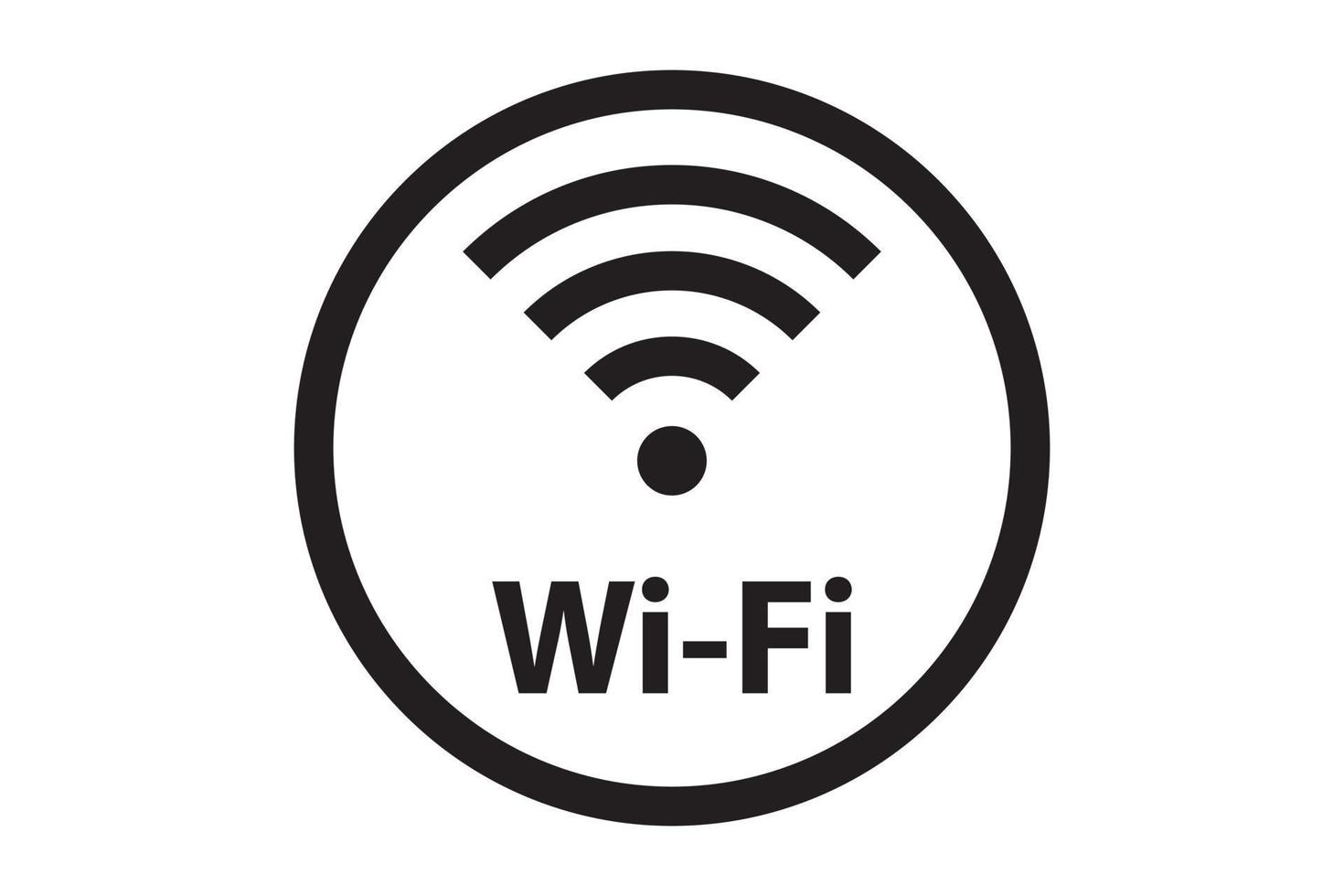 conexão de sinal de símbolo wi fi. sinal de tecnologia de internet sem fio vetorial. ícone de comunicação de rede wifi. vetor