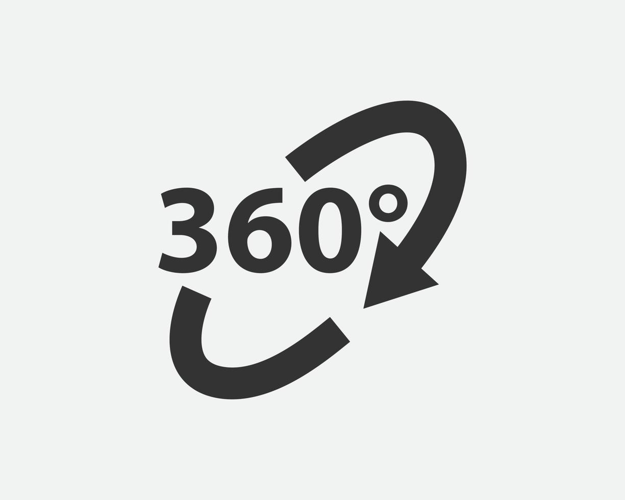 ícone de vetor de visão de 360 graus
