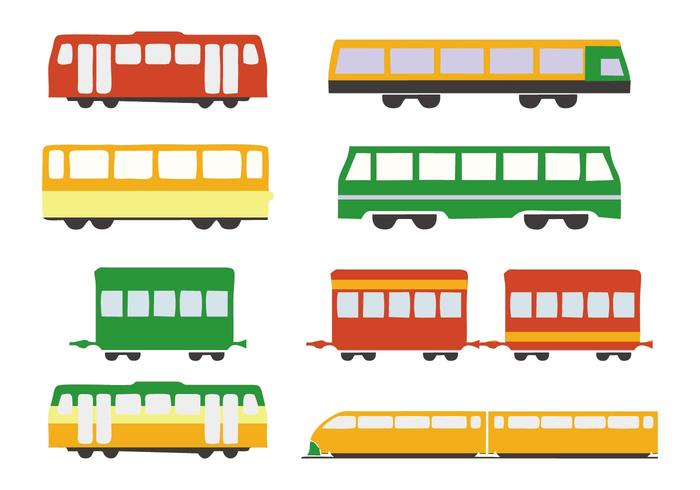 Vector de ícones de trem de passageiros e de carga grátis