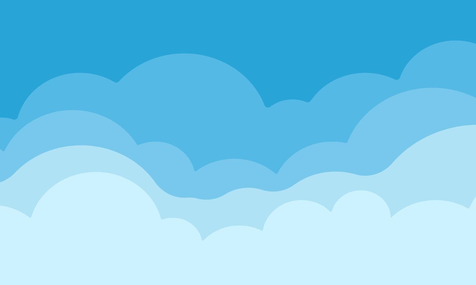 ilustração bonito céu nuvens lindo elegante isolado azul no fundo vetor
