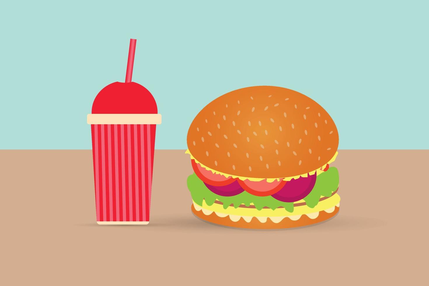 vetor hambúrguer de fast-food e refrigerante
