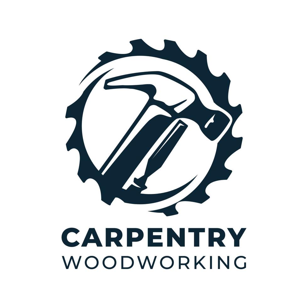 modelo de design de logotipo de vetor de carpintaria