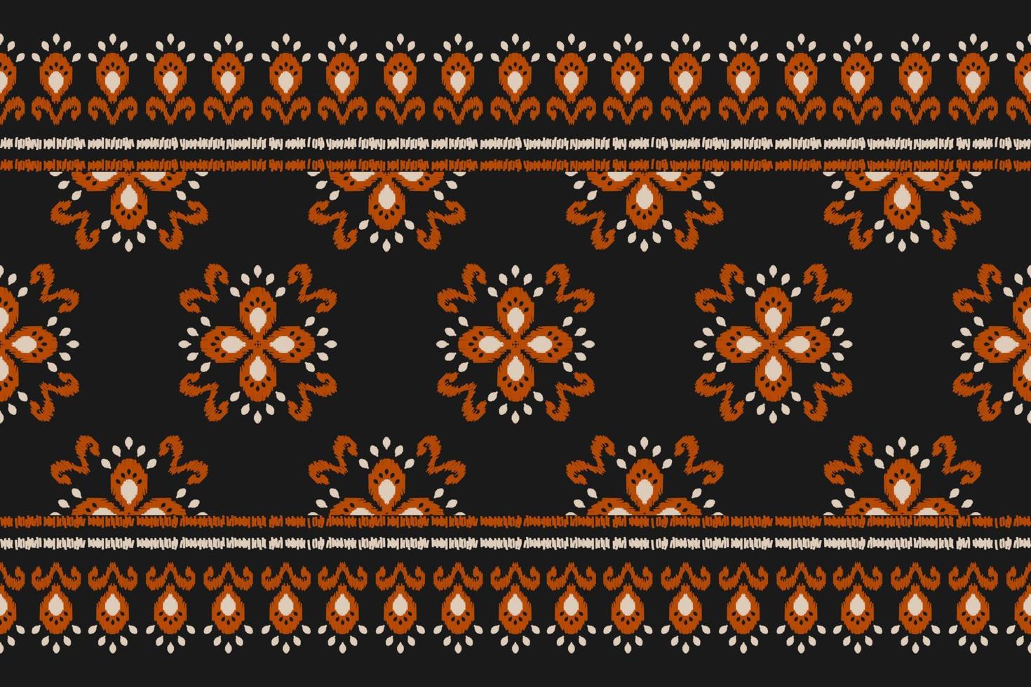 padrão sem emenda de ikat em tribal. arte padrão étnico de tecido. decoração de flores. vetor