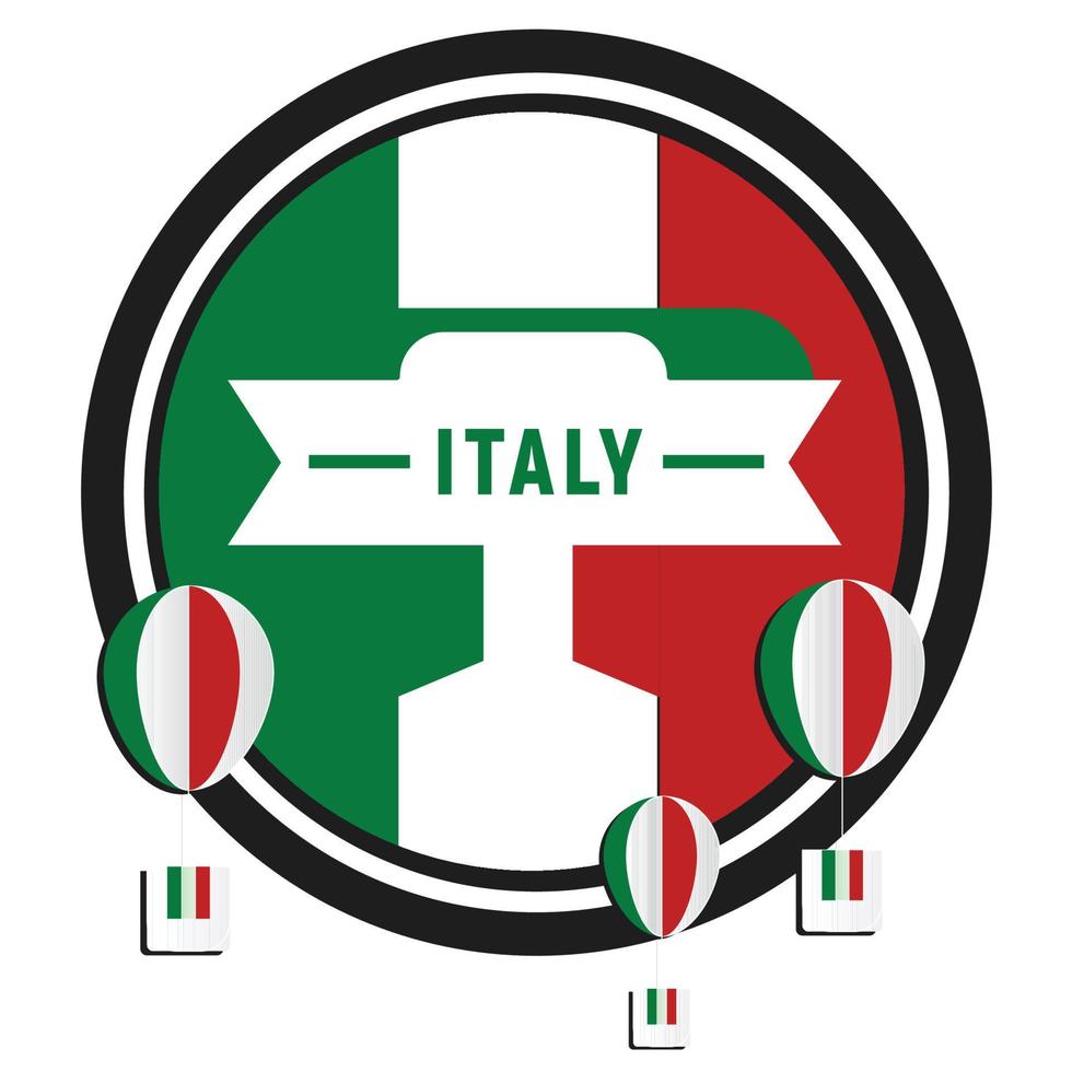 um belo pôster da bandeira da itália vetor