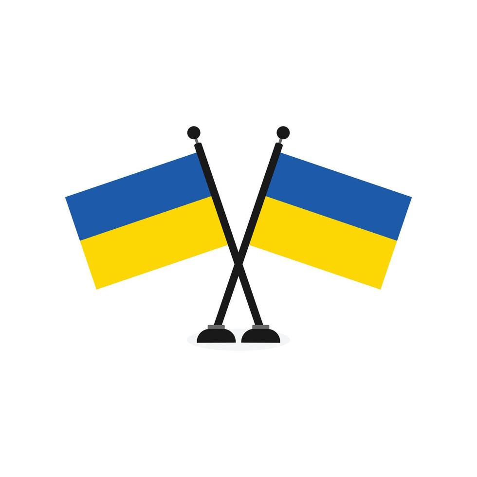 modelo vetorial da bandeira da ucrânia no mastro vetor