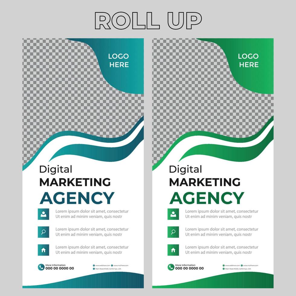 design de banner rollup corporativo vetor