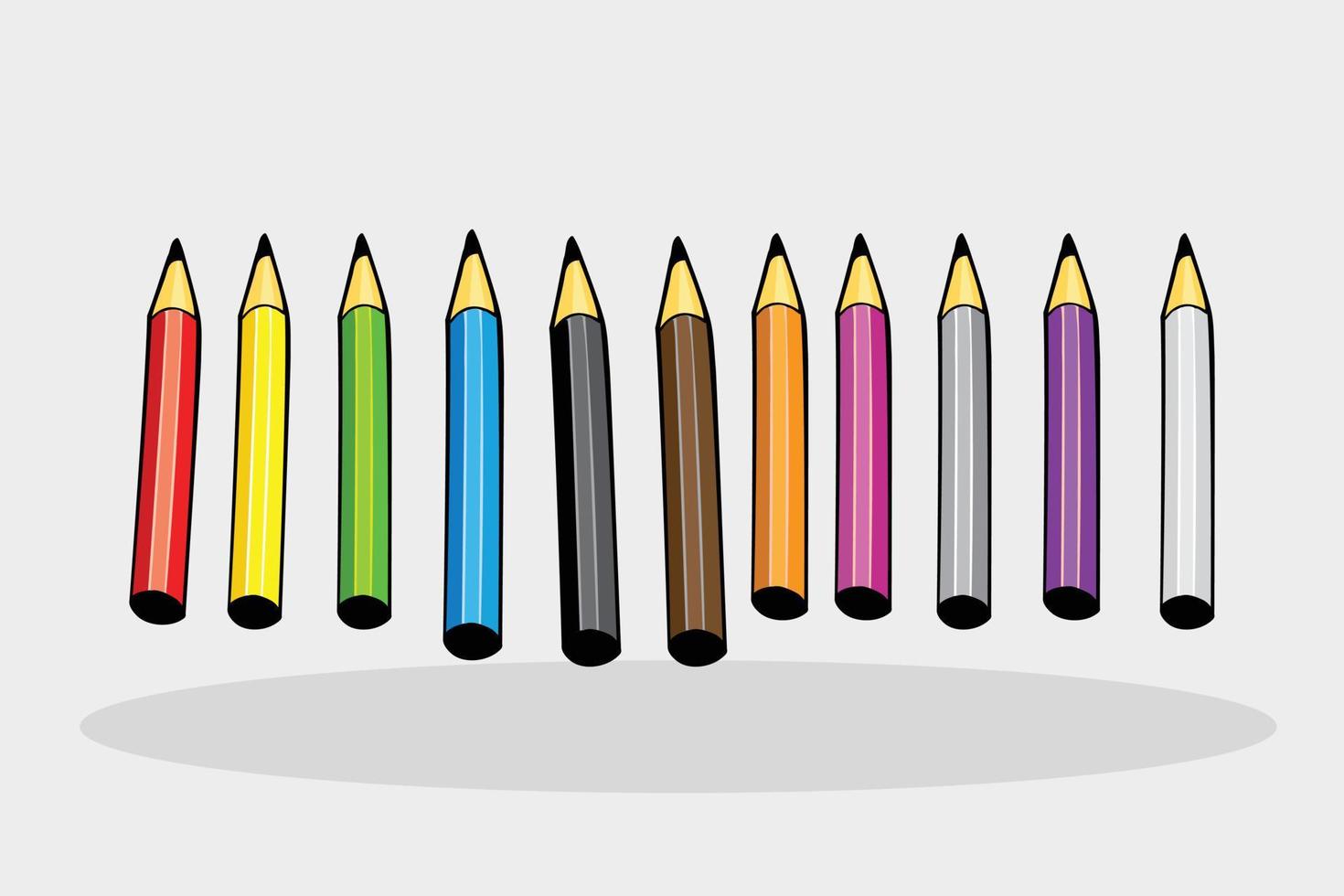 conjunto de ilustração vetorial de lápis realista vetor grátis
