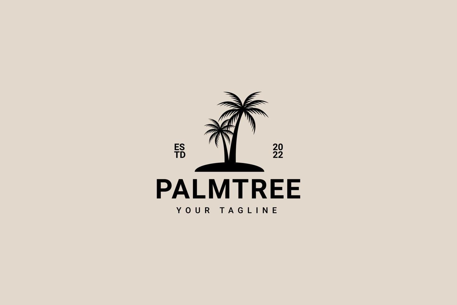 modelo de design de logotipo de palmeira estilo vintage vetor