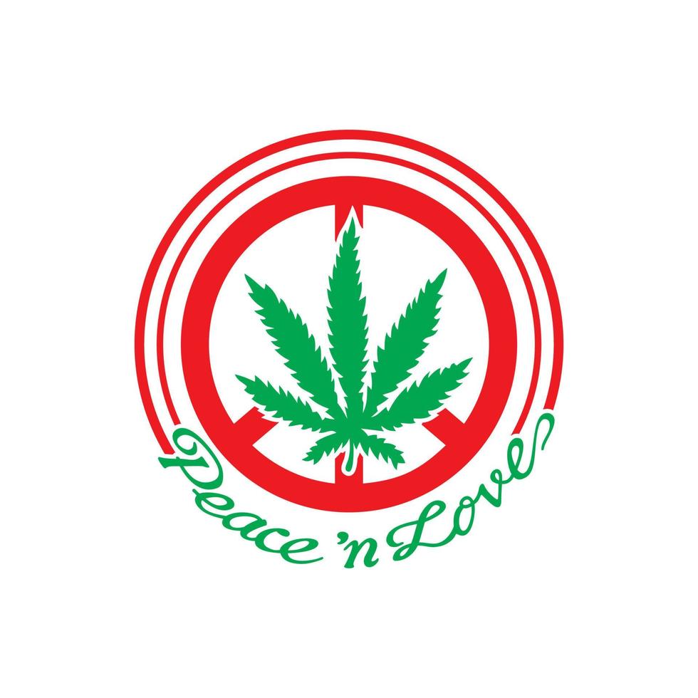 símbolo de folha de mariuhana, ícone de maconha ou cânhamo, sinal médico de cannabis, ilustração vetorial de drogas de ervas daninhas vetor