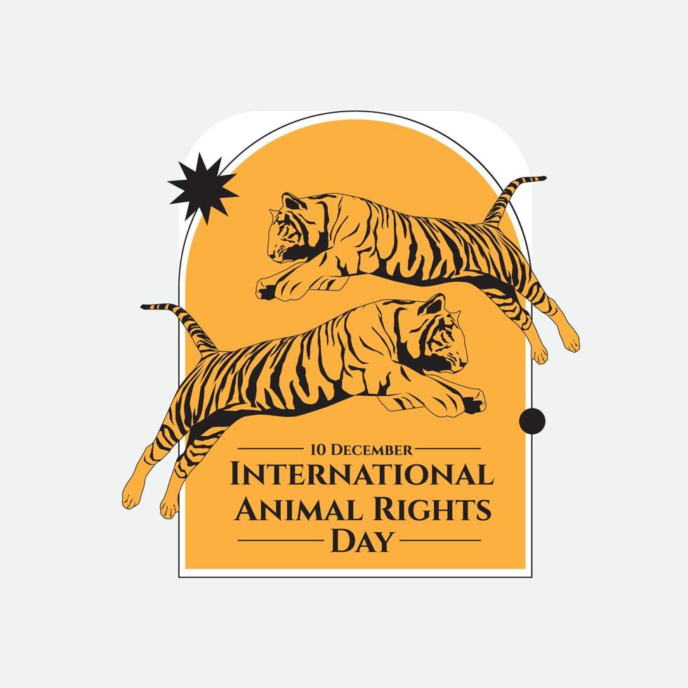 dia internacional dos direitos dos animais em 10 de dezembro vetor