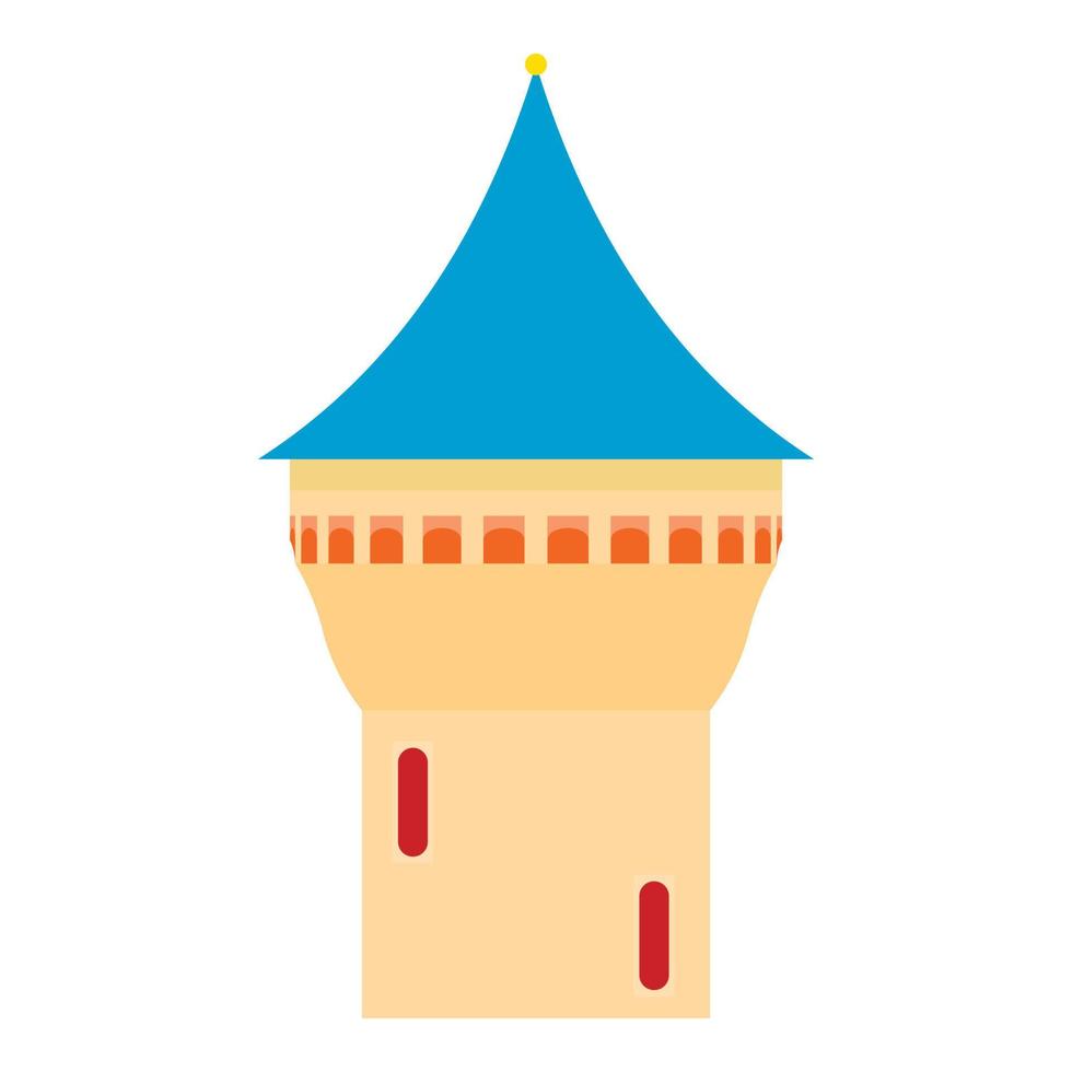 torre do castelo com ícone de cúpula pontiaguda azul vetor