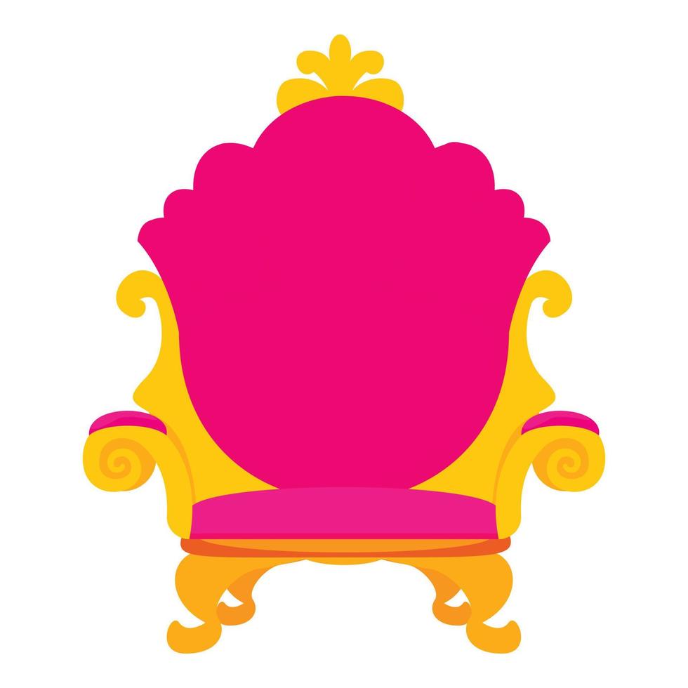 ícone do trono da princesa real rosa, estilo cartoon vetor